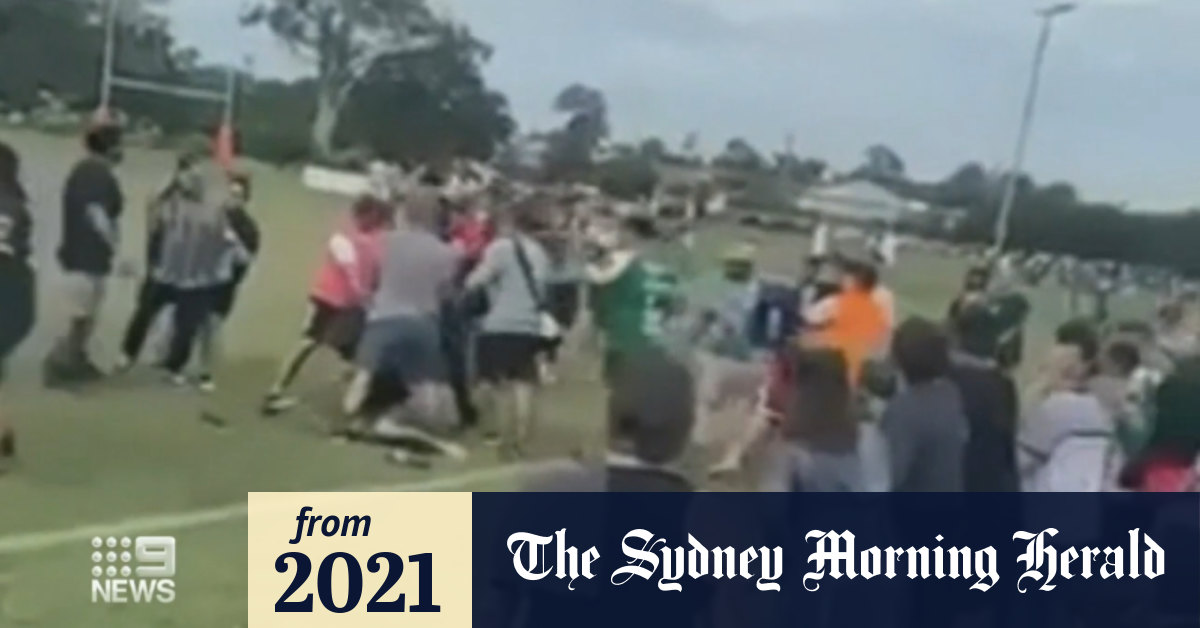 Video Brisbane father hospitalised after junior rugby brawl